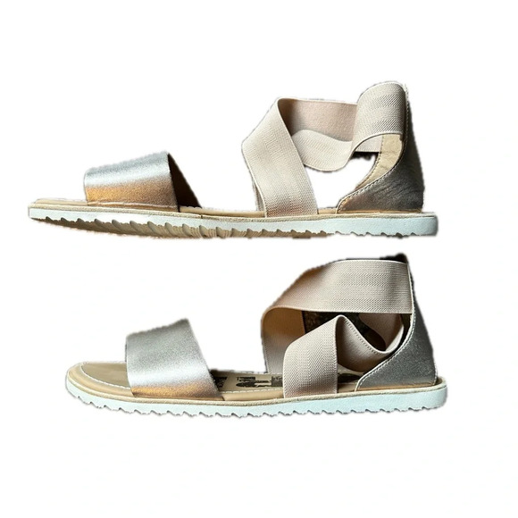 Sorel Ella Sandals Gold & Tan Size 8.5 - Picture 2 of 6